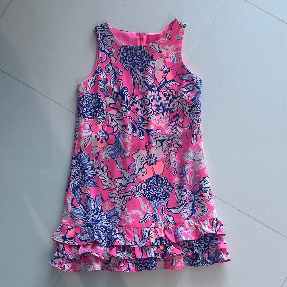 NWOT Lily Pulitzer Floral Pink and Blue Sleeveless Dress - Size 0